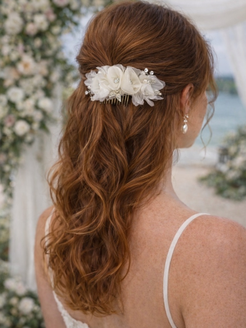 Vintage Embellished Rosette Hair Comb